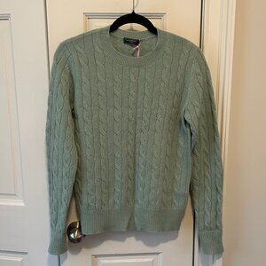 Vineyard Vines Cashmere Cable Crewneck Sweater in Mist Green, Size XS